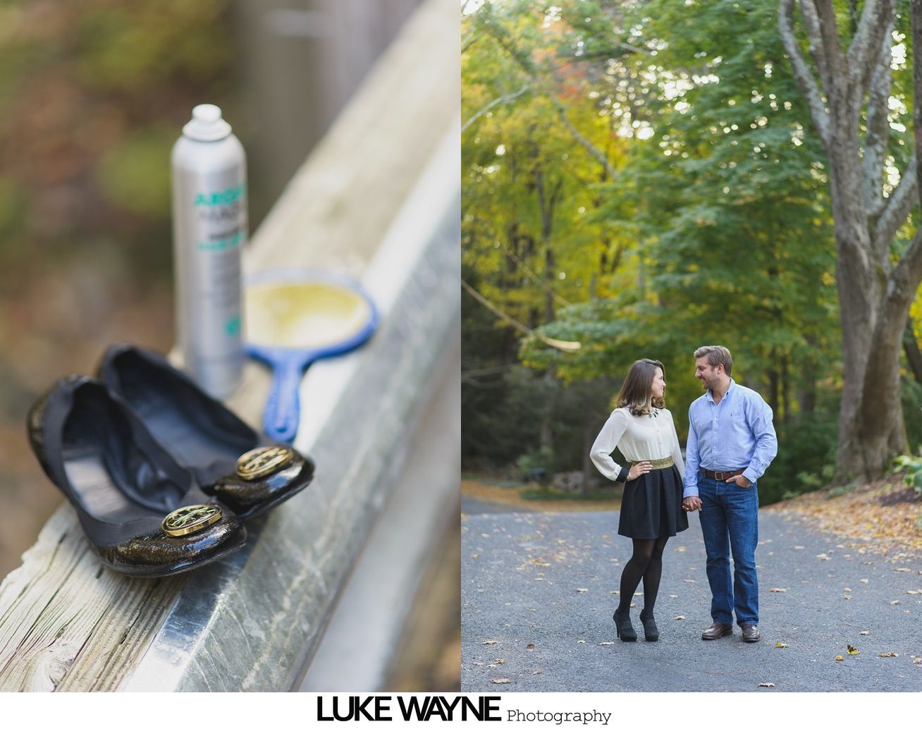 Couple embraces in a sunny garden, surrounded by lush greenery and flowers.