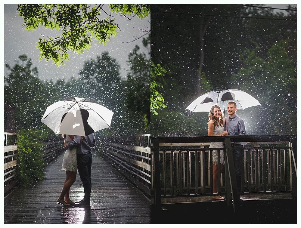 Bride and bridesmaids in navy dresses hold bouquets, posing outdoors.