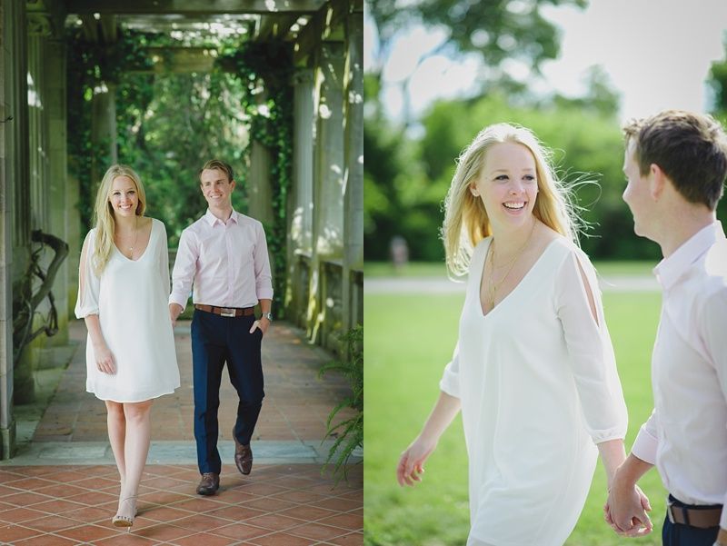 Couple embraces in front of a house, and another in front of a tree, under a setting sun.