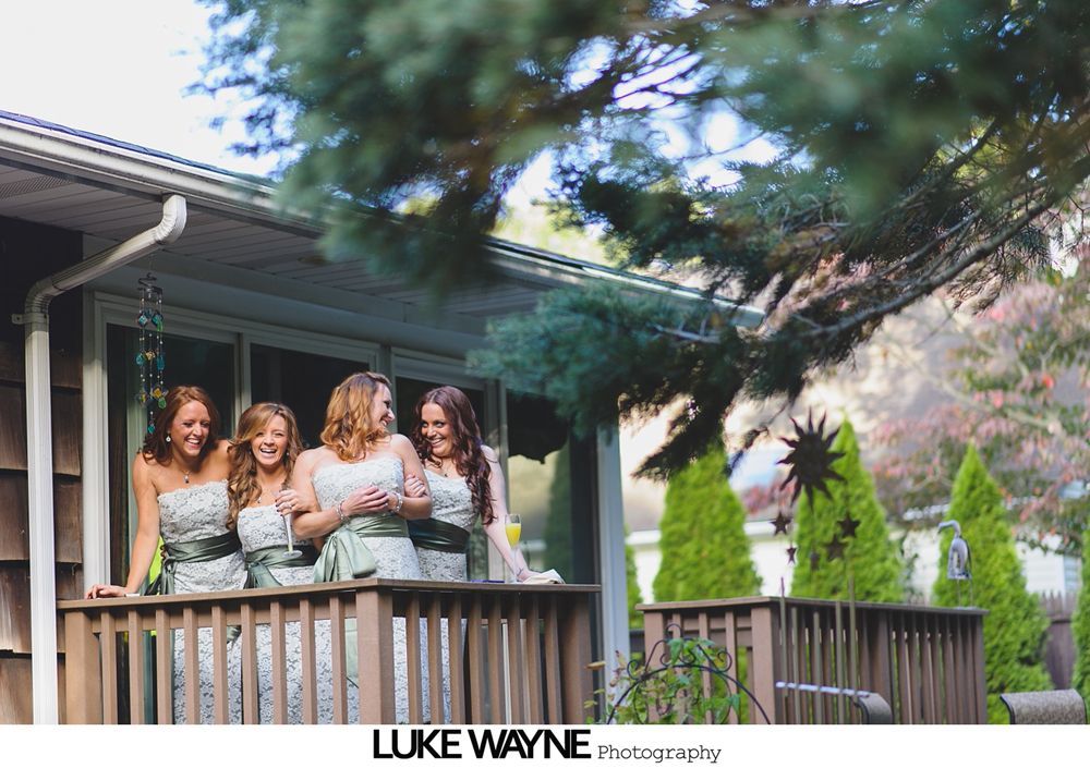 Bride in strapless gown holds colorful bouquet, smiles. Second image shows bouquet closer. Third image shows full dress reflected.