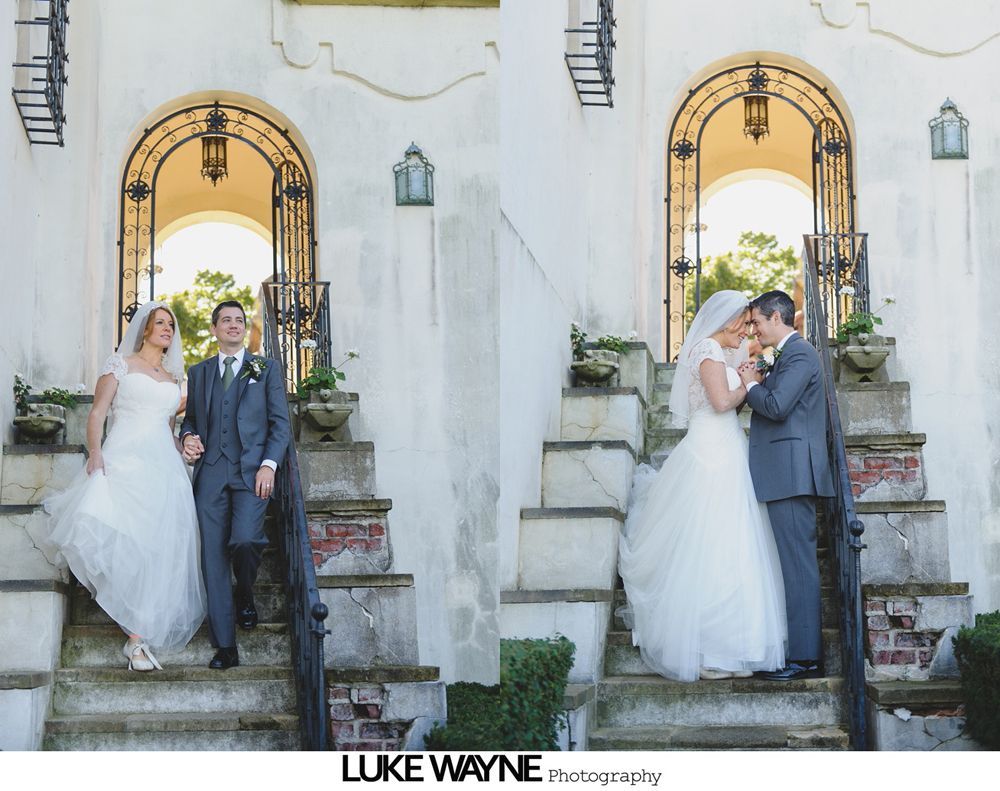 Three wedding reception elements: guest book, tiered cupcake tower with birdcage, and large cupcake with bird toppers.