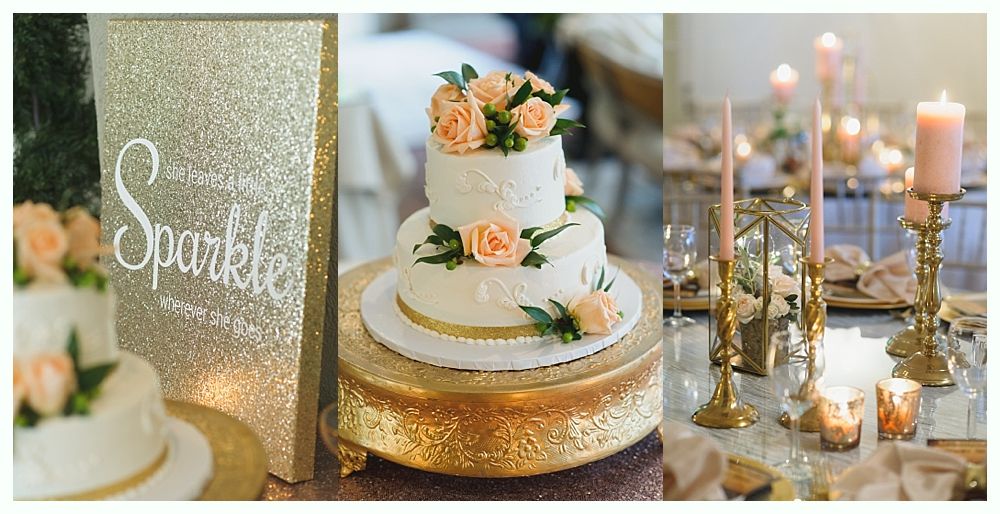 Wedding decor: gold sequin backdrop with 