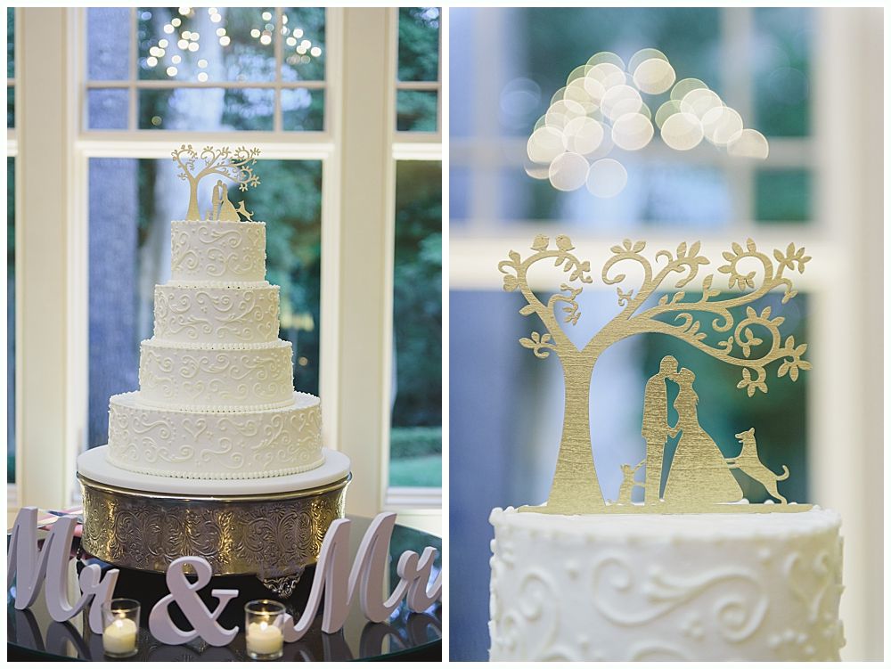 Wedding cake with tree topper and