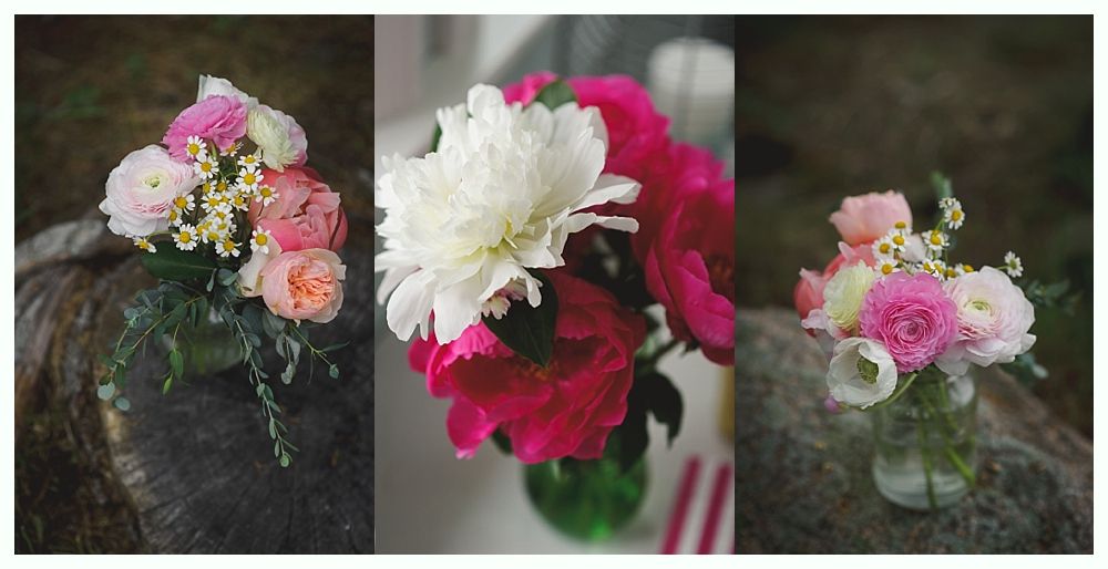 Bride putting on earrings in front of a window, reflected in a mirror. Black and white.