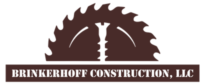 The logo for brinkerhoff construction llc shows a circular saw blade