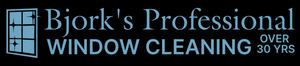 Logo of Perfection Window Cleaning with a window graphic. Text is teal on a black background. Includes