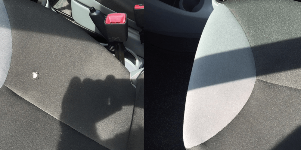 Before and after image of a cracked windscreen