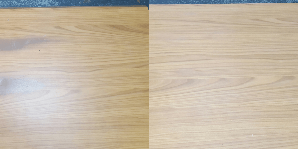 Before and after image of a cracked windscreen