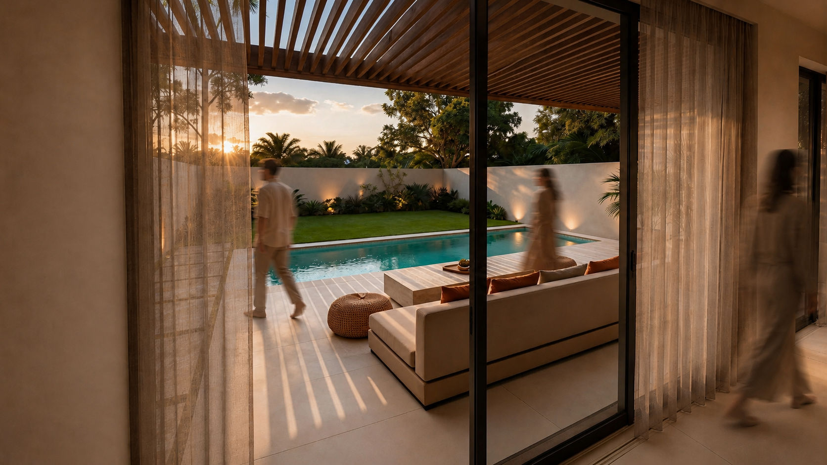 Casa Maji — terraza, alberca horizontal y jardín