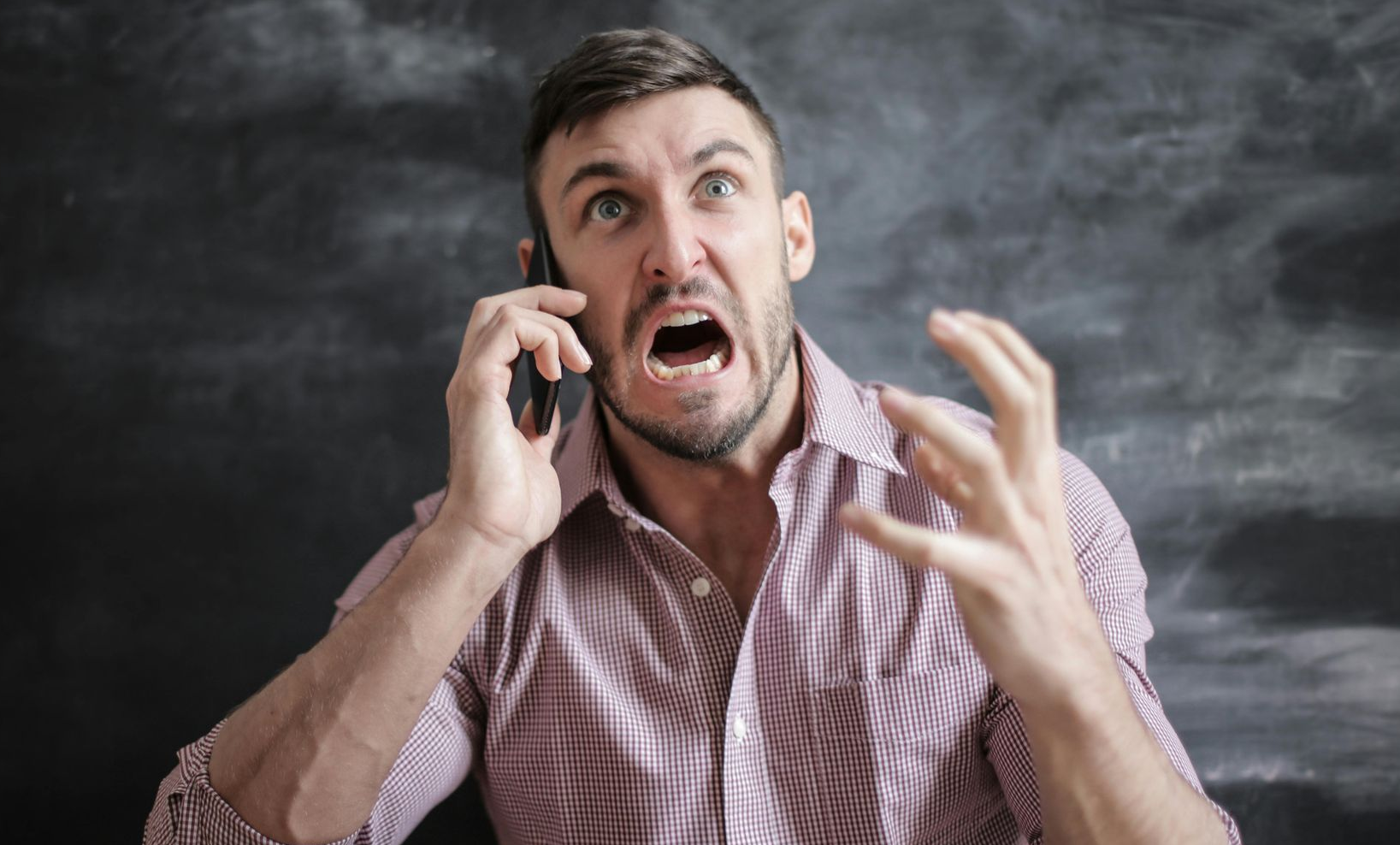 Man visibly stressed