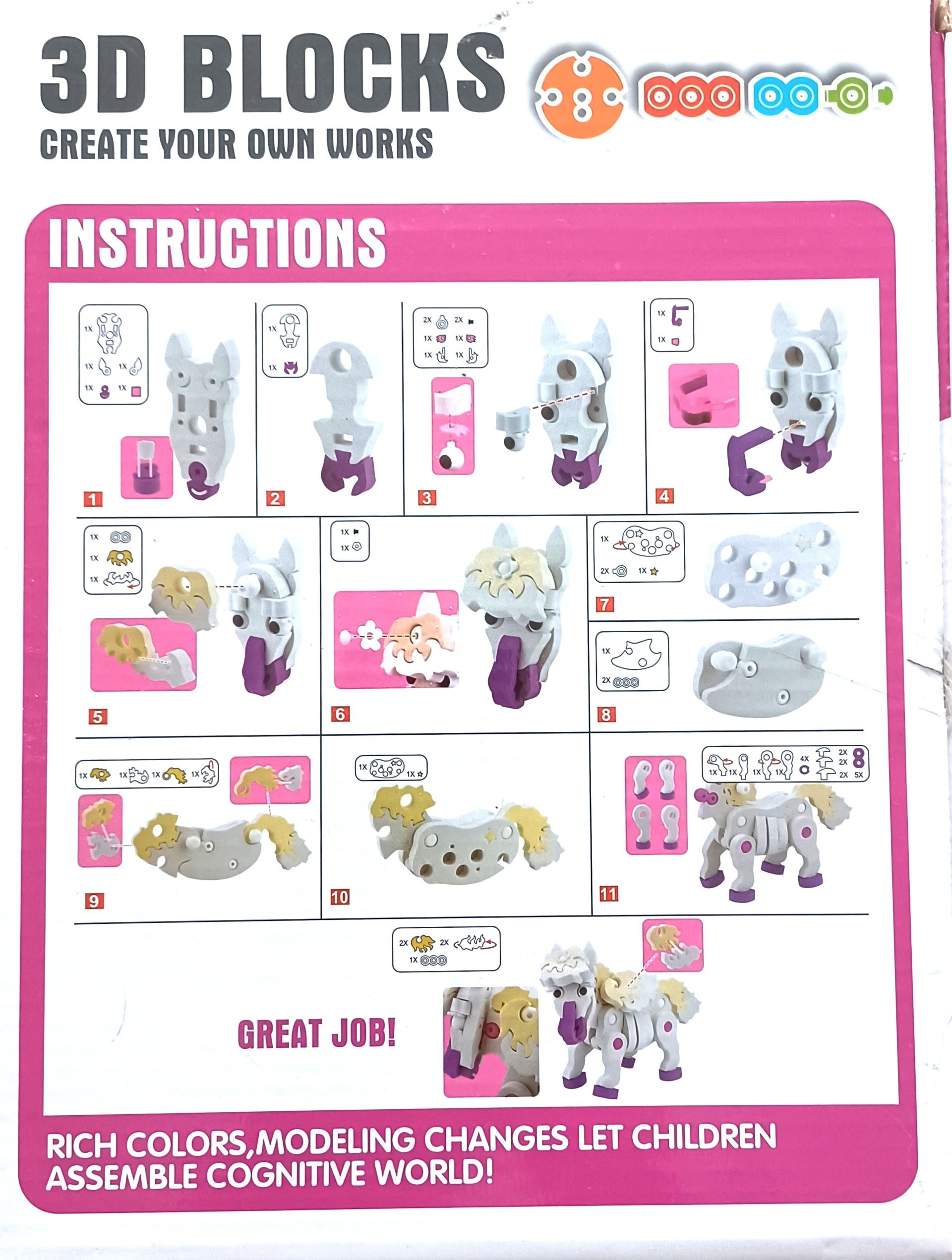 Sen Yan Toys Create Your Own 3D Horse For Ages 3+ Use your Creative Imagination!