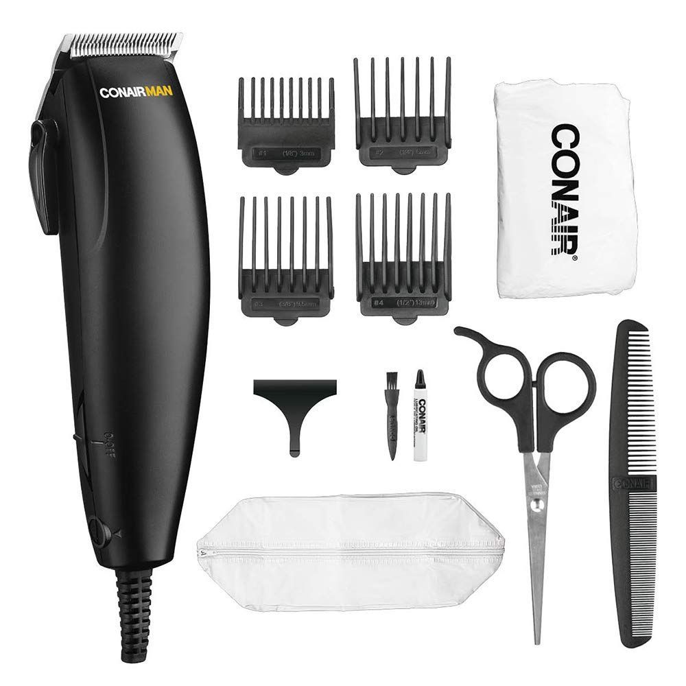 ConairMAN Dual Voltage, Hair Clippers for Men, 12-piece Hair Clipper, Great for Travel