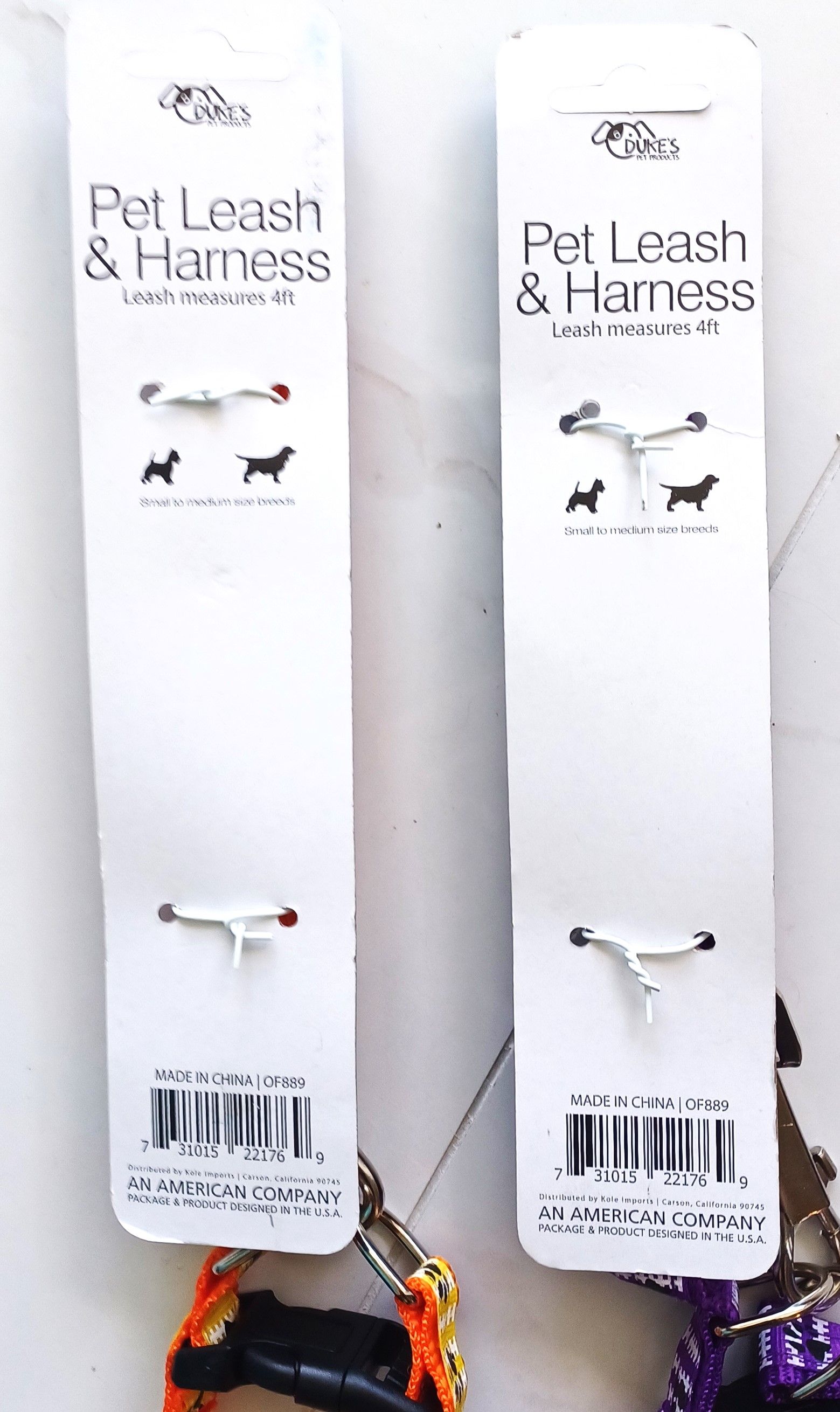 KI-OF889 Paw Print Dog Leash & Adjustable Harness, One Size