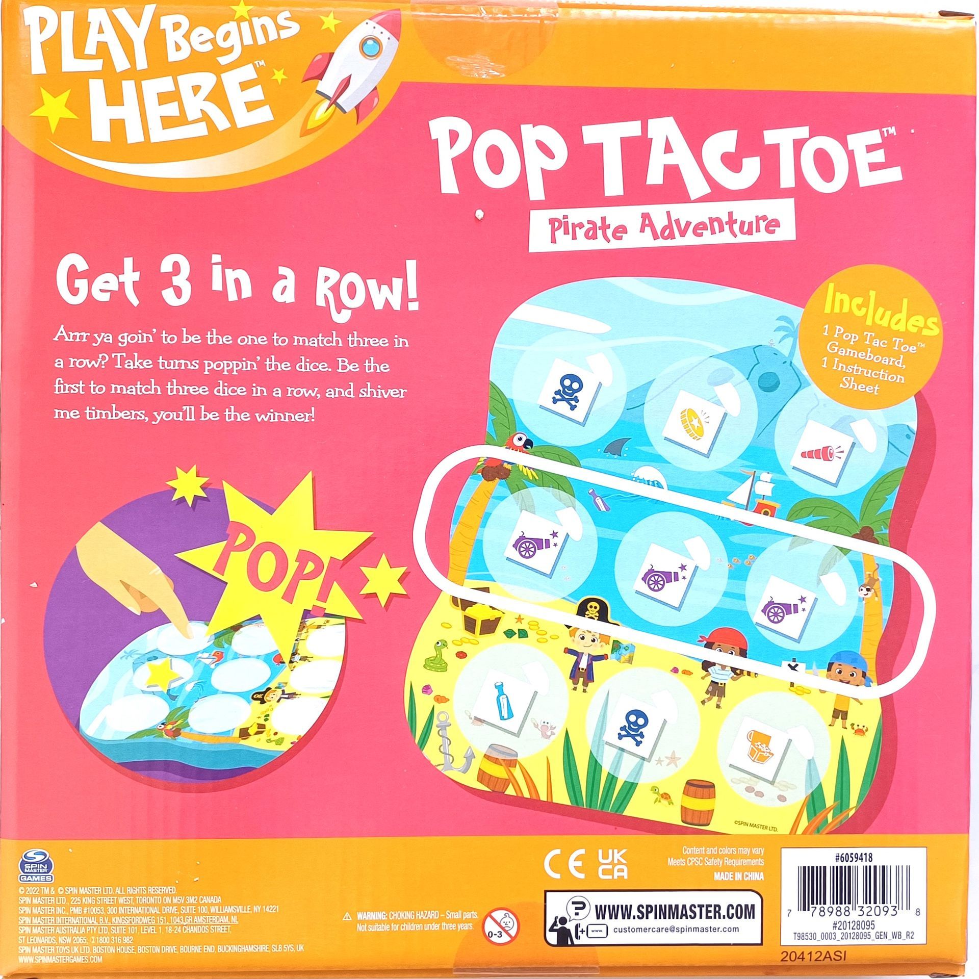 Pop Tac Toe Game, Pirate Adventure