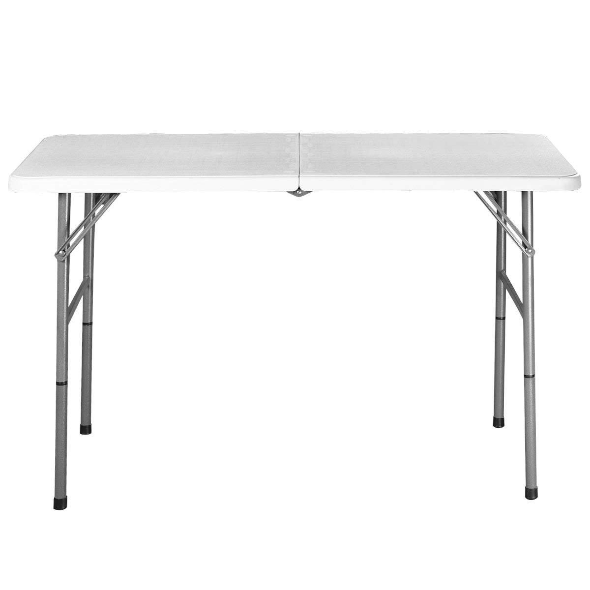 White HDPE Plastic Heavy Duty Indoor Outdoor Folding Table with Steel Frame          FREE SHIPPING