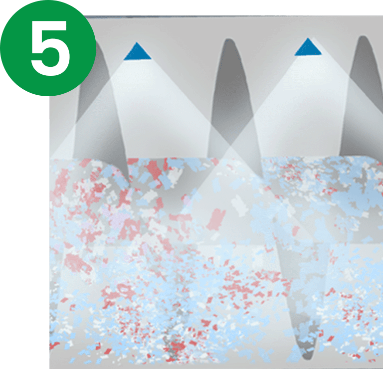 Fifth step of ozone sterilization process animation