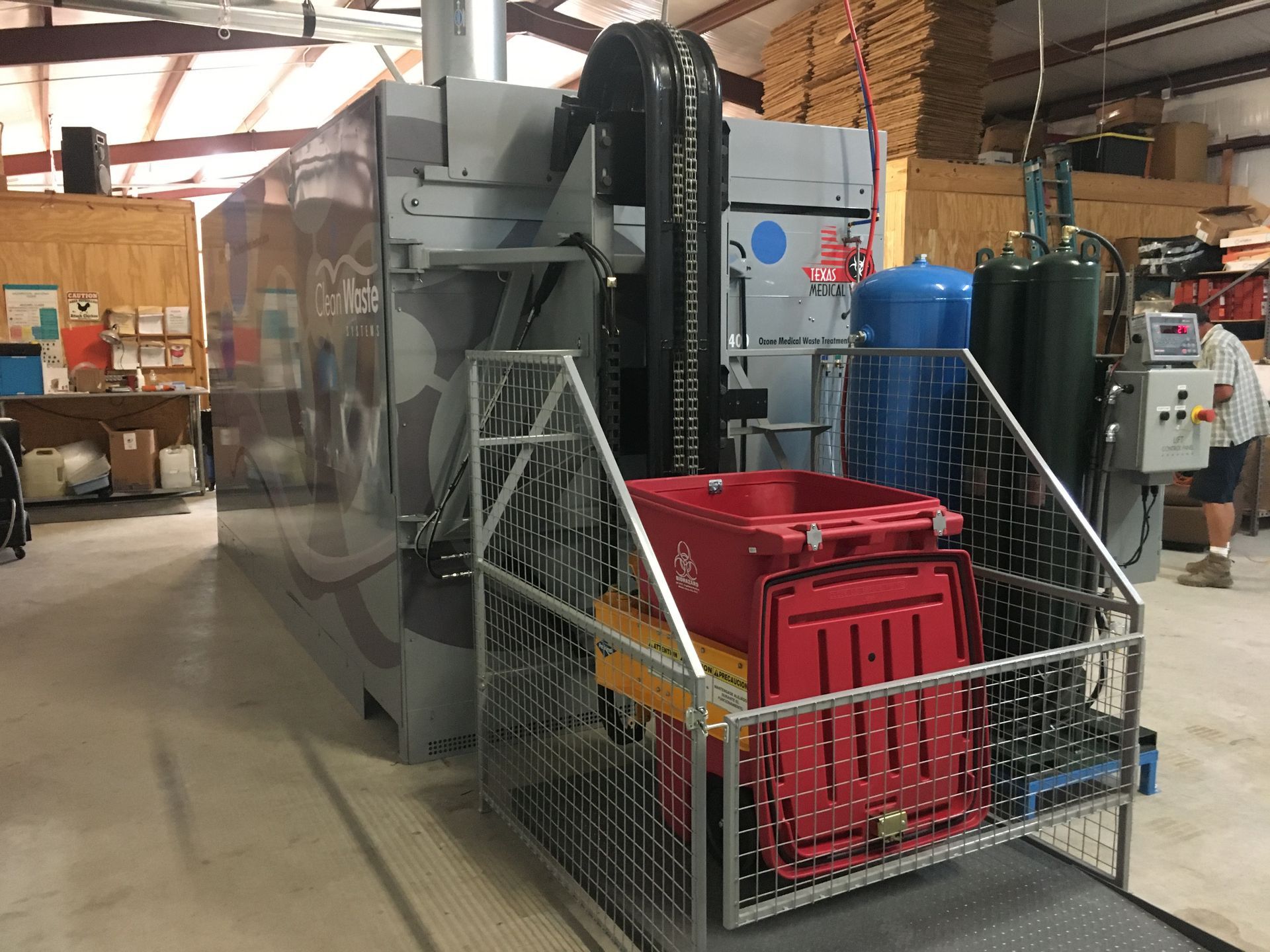 A large machine is sitting in a room.