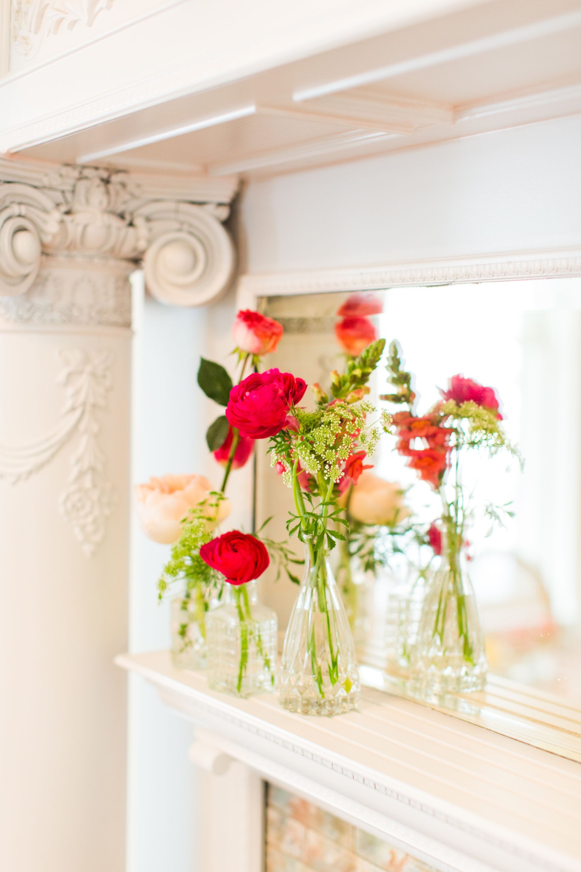 wedding bud vases in 2023 mantle decor pink flowers dainty rose