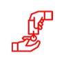 Red outline of hands exchanging money. | All Valley Car Care