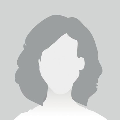 A silhouette of a woman without a face on a gray background.