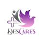 A logo for descares with a dove and a cross