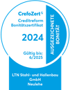 Ein blauer Kreis mit der Jahreszahl 2024