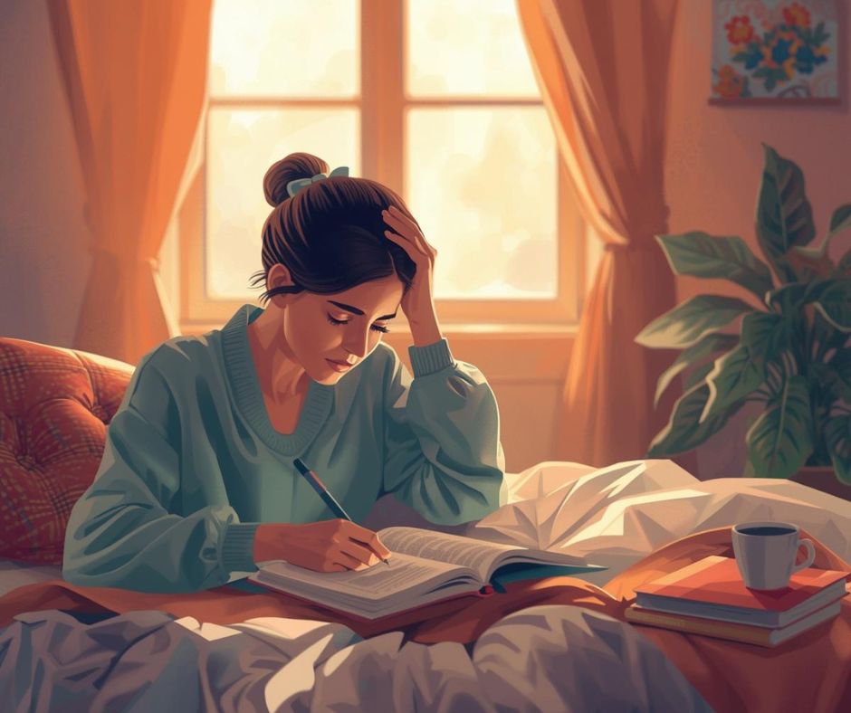 Woman with dark hair smiles, wearing a burgundy sweater and a beaded necklace, against a light green background.