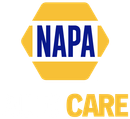 NAPA CARE logo with blue “NAPA” in a yellow hexagon and yellow “CARE” below | Tinley Auto Repair & Towing Inc