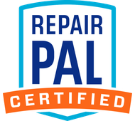 Repair Pal Certified badge with blue and orange colors.