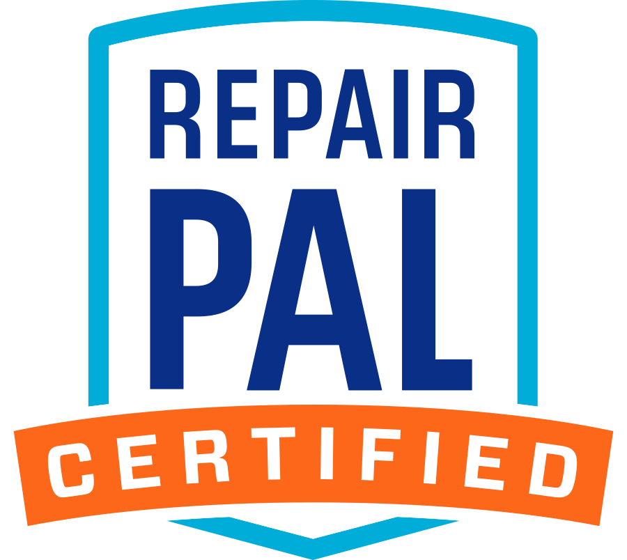 Repair Pal Certified badge with blue and orange colors.