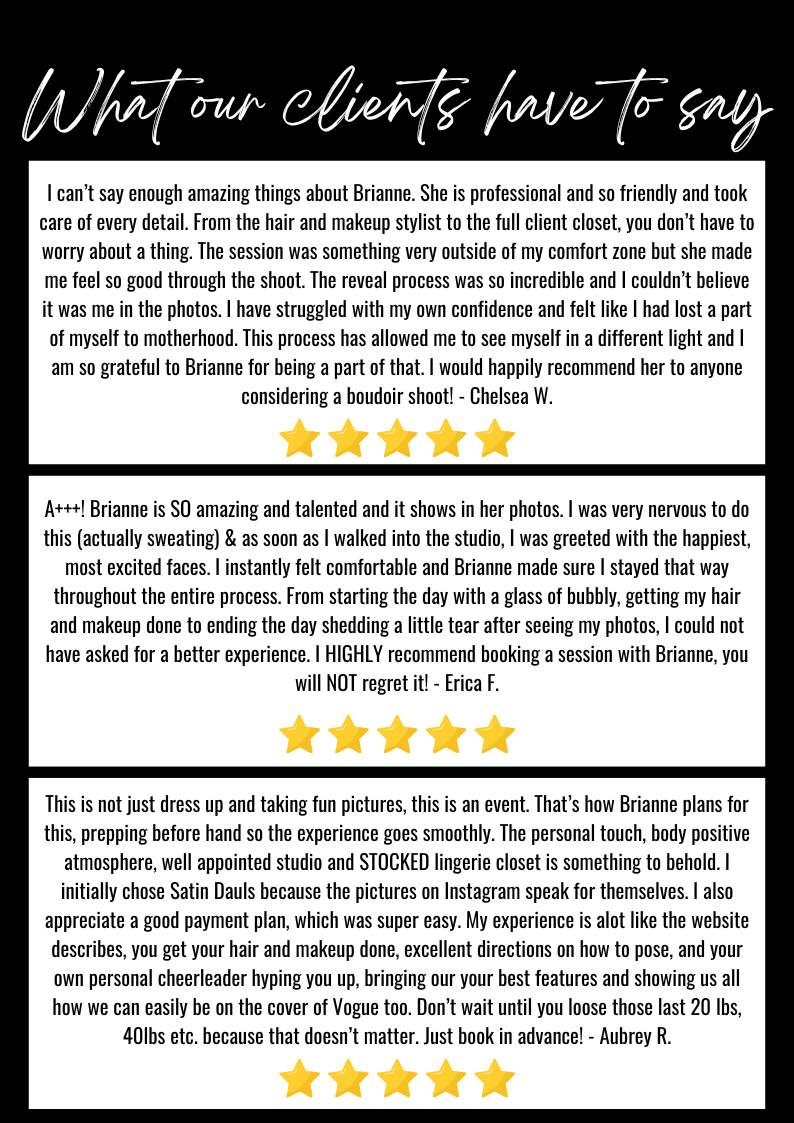 A black and white poster that says `` what our clients have to say ''.