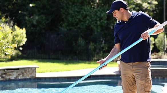 Man Cleaning Pool — Sparks, NV — Dan Loose Pools And Spas
