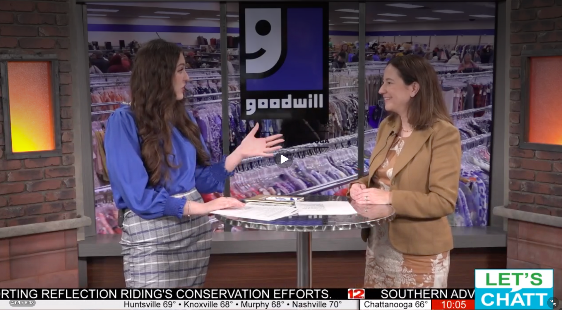 Amelia Greer of WDEF TV 12 and Michelle Turner of Goodwill Chattanooga talk about Earth Day