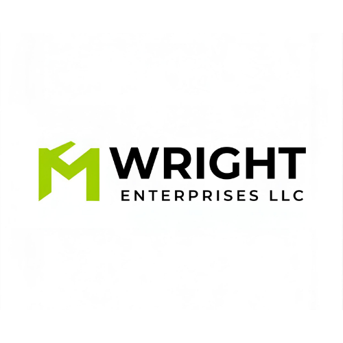 Green and black Wright Enterprises LLC logo with stylized 