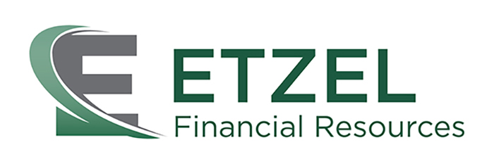 Logo of Etzel Financial Resources: dark gray "E" with green swoosh, dark green "ETZEL" text, and "Financial Resources" below.