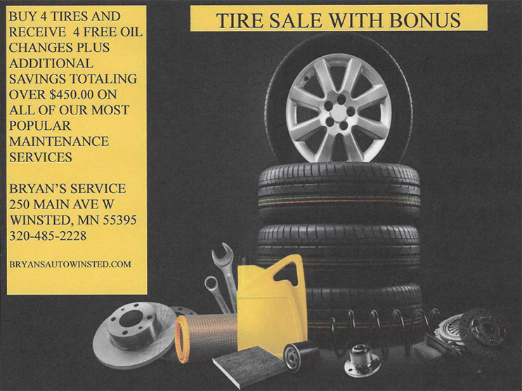 Tire Sales with Bonus | Bryan's Service L.L.C.