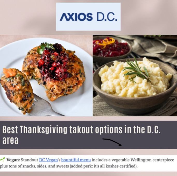 Axios DC Newsletter displaying Thanksgiving food