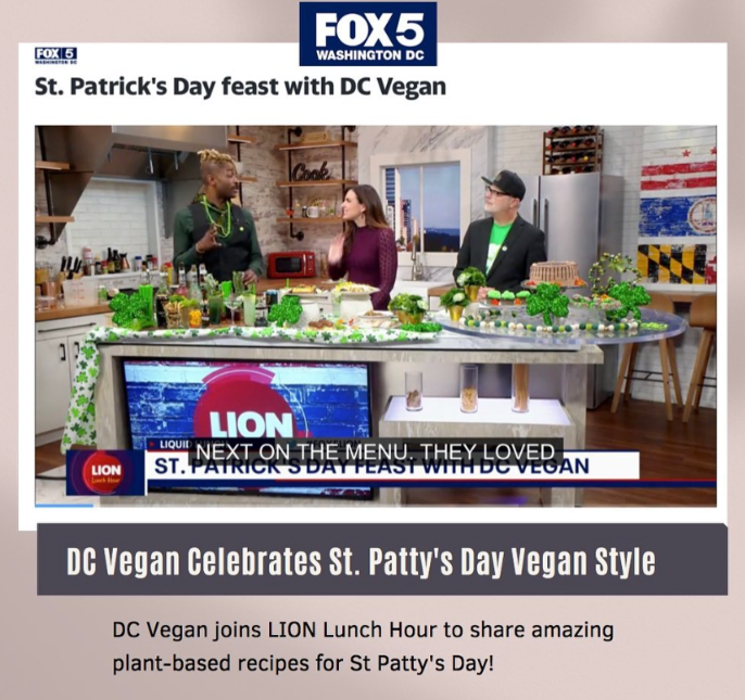 DC Vegan showcasd on Fox 5 Washington DC