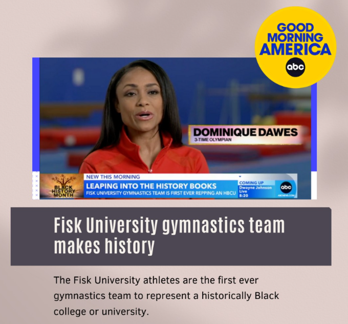 Dominique Dawes featued on Good Morning America 