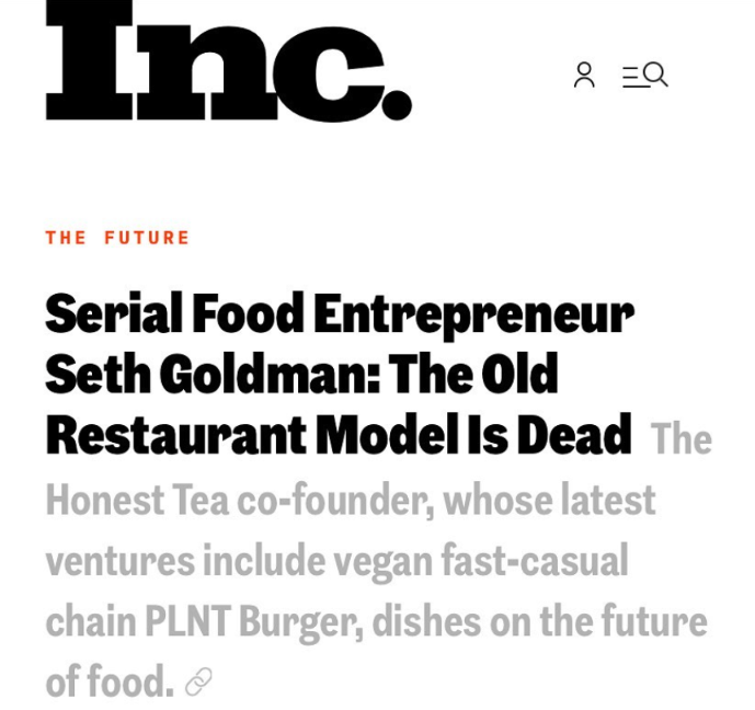 Inc Magazine Featured Article with Seth Goldman