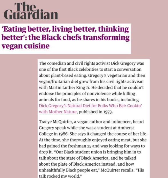 highlights from The Guardian highlighting Tracye McQuirter