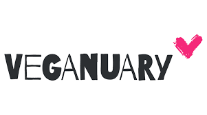 VEGANUARY text logo with heart graphic