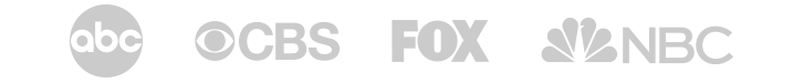 Logos for ABC, CBS, FOX, and NBC television networks.