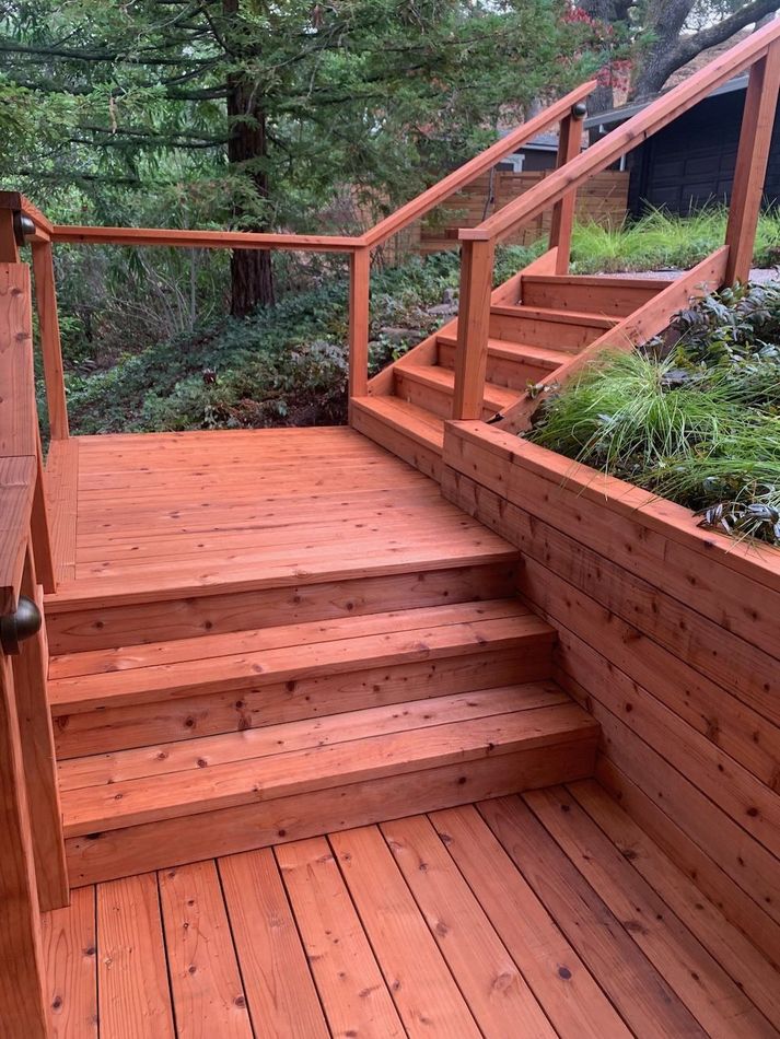 Beautiful redwood stairs