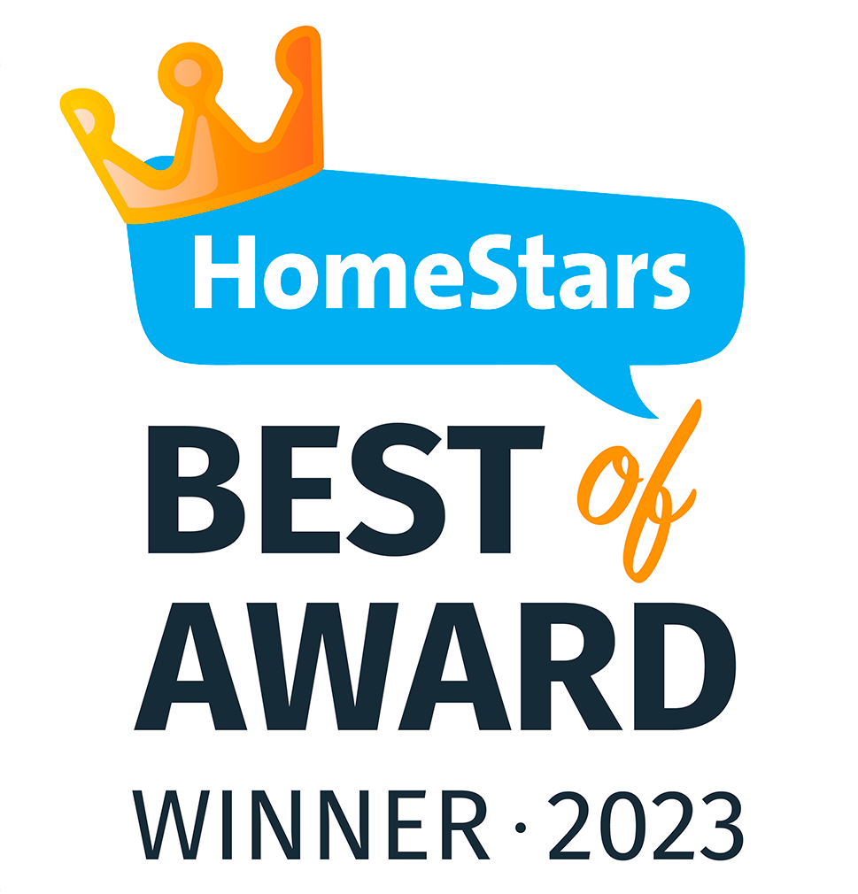 The homestars best of award winner is a speech bubble with a crown on it.