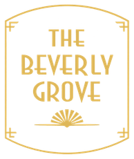 Gold and white art deco style logo: