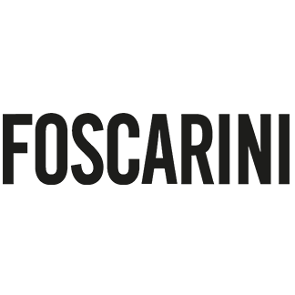 FOSCARINI in grassetto, carattere sans-serif nero, centrato su sfondo bianco.