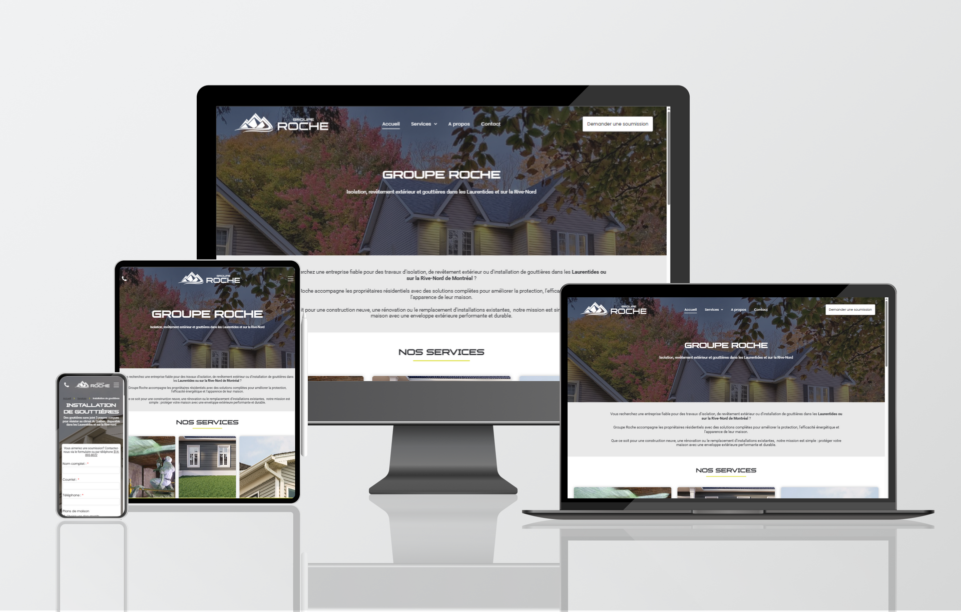 Maquette du site web Groupe Roche