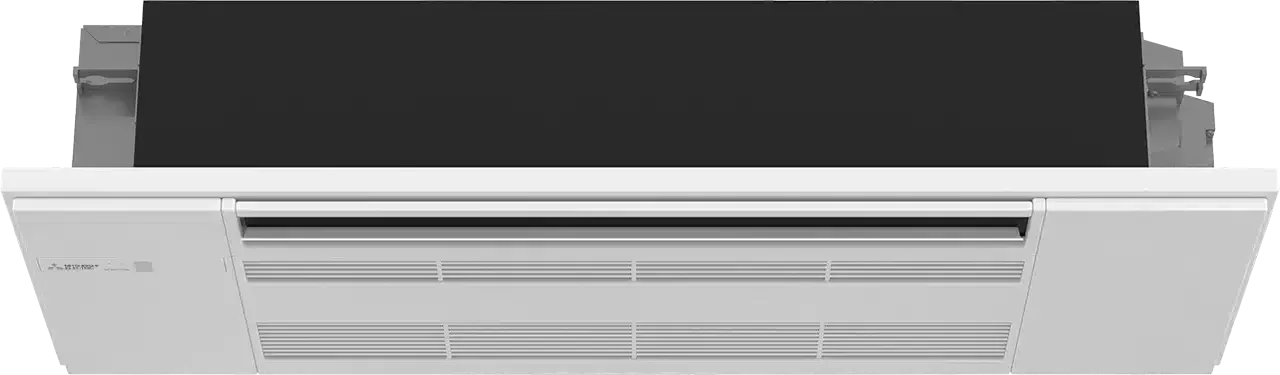 A white printer with a black cover is sitting on a white surface.