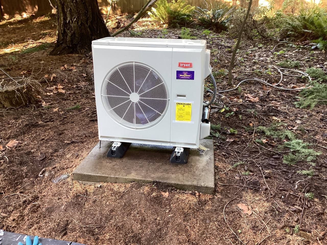Bryant Heat Pump installed in Pierce County by Mayster Heating and Air professional installers for e